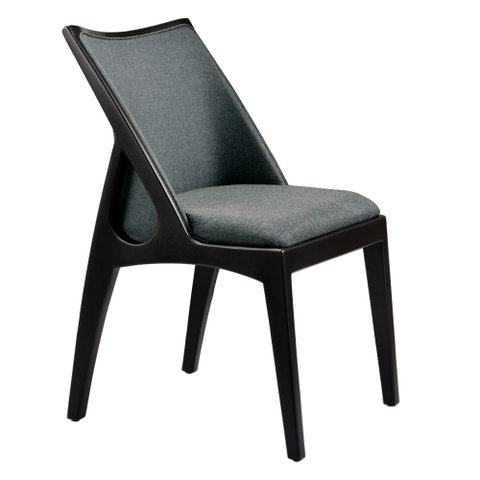Cadeira para Mesa de Jantar Crow 50cm Madeira Maciça | Linho Cinza - Sallar Home