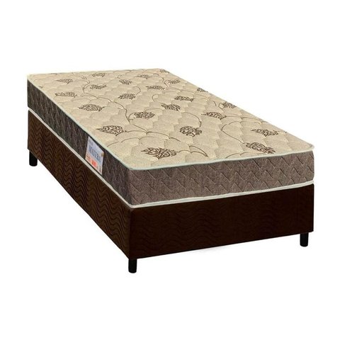 Cama Box Solteiro: Colchão Espuma D33 Orthoflex /EP Anatômico Matera + Base CRC Suede Brown(88x188)
