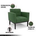 Ver imagem 3 de Kit 2 Poltronas Decorativas Karen Pés Fixo em Madeira Preto Suede Verde G19 - Gran Belo