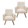 Kit 2 Poltronas Decorativa Nina Retro Suede Bege - Meulardecor - 1