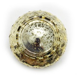 Castiçal Porta Velas Medieval em Vidro Vintage Gold - 5