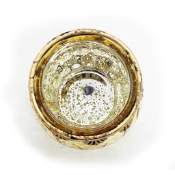 Castiçal Porta Velas Medieval em Vidro Vintage Gold - 2
