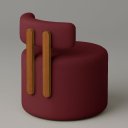 Ver imagem 4 de Poltrona Decorativa Organica Almyra - Tecido Boucle - Bordo