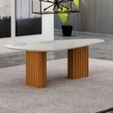 Ver imagem 5 de Mesa para Sala de Jantar Isis Orgânica 2,00m Off White Cinamomo - Leifer
