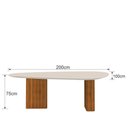 Ver imagem 4 de Mesa para Sala de Jantar Isis Orgânica 2,00m Off White Cinamomo - Leifer