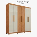 Ver imagem 1 de Guarda Roupa Casal 06 Portas Portugal Cinamomo/ Off White Imop