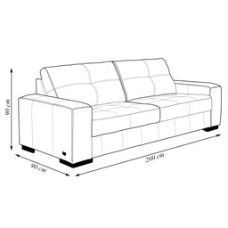 Sofá Decorativo 2 Lugares Turim 200cm Couro Conhaque G58 - Gran Belo - 4