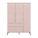 Ver imagem 1 de Conjunto Infantil Guarda Roupa e Cômoda Tina 100% Mdf Rose Semi Brilho - Sallar Home