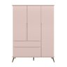 Conjunto Infantil Guarda Roupa e Cômoda Tina 100% Mdf Rose Semi Brilho - Sallar Home - 1