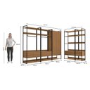 Ver imagem 6 de Kit Dormitório 2 Portas 10 Gavetas e Cabideiros Industrial Marrom/Canela/Preto Fosco