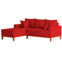 Ver imagem 3 de Sofá 3 Lugares Beny com Chaise Esquerdo Suede Vermelho