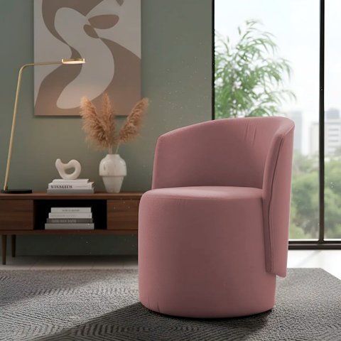 Poltrona Aura Decorativa Orgânica Bouclé Premium de Luxo para Sala Quarto Recepção Design Escultural