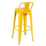 KIT - 4 x banquetas altas Iron Tolix com encosto - Industrial - Vintage - Amarelo - 3