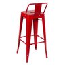 KIT - 4 x banquetas altas Iron Tolix com encosto - Industrial - Vintage - Vermelho - 3