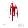 KIT - 4 x banquetas altas Iron Tolix com encosto - Industrial - Vintage - Vermelho - 5