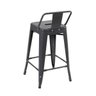 Banqueta Iron Tolix com encosto - 61 cm - Industrial - Aço - Vintage - Cinza escuro - 2