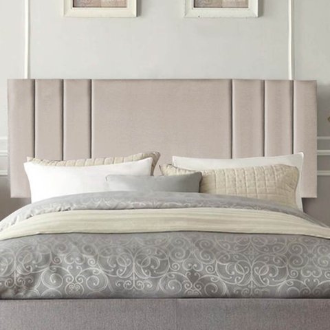 Painel Estofada Grécia 140CM Casal Suede Bege - D A DECOR