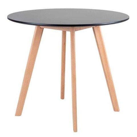 Mesa de Jantar Redonda Leda - 90cm - Preto