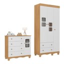 Ver imagem 2 de Quarto de Bebê Completo com Guarda-roupas 3 Portas e Cômoda Luna Multimóveis Mp4795 Madeirado/