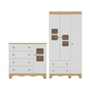 Ver imagem 1 de Quarto de Bebê Completo com Guarda-roupas 3 Portas e Cômoda Luna Multimóveis Mp4795 Madeirado/