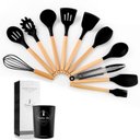 Ver imagem 2 de Kit Utensílios de Silicone para Cozinha 11 Peças Preto