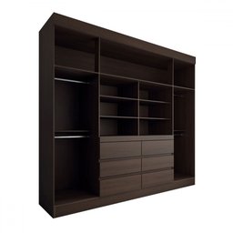 Guarda-roupa Casal Honey 4 Portas 6 Gavetas com Espelho Ébano - Pm - 5