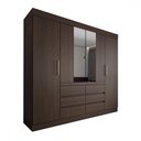 Ver imagem 3 de Guarda-roupa Casal Honey 4 Portas 6 Gavetas com Espelho - Panorama Móveis