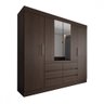 Guarda-roupa Casal Honey 4 Portas 6 Gavetas com Espelho - Panorama Móveis - 3