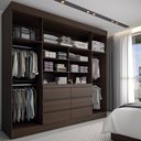 Ver imagem 2 de Guarda-roupa Casal Honey 4 Portas 6 Gavetas com Espelho - Panorama Móveis