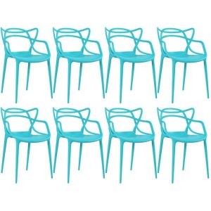 Kit 8 Cadeiras Masters Allegra - Azul Tiffany