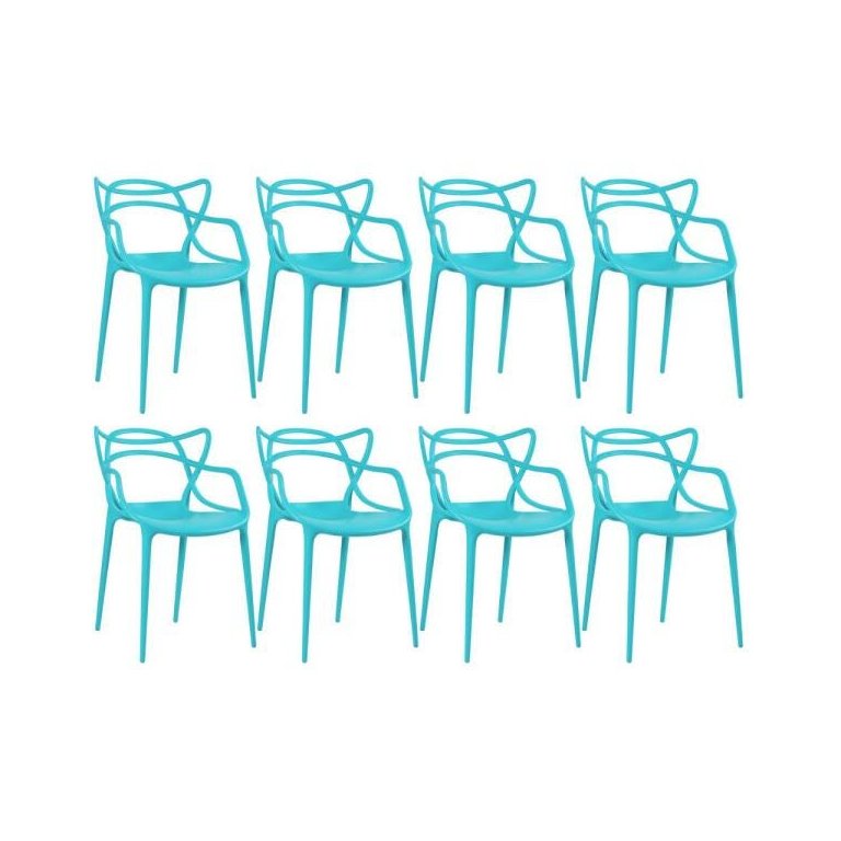 Kit 8 Cadeiras Masters Allegra - Azul Tiffany Kit 8 Cadeiras Masters Allegra - Azul Tiffany