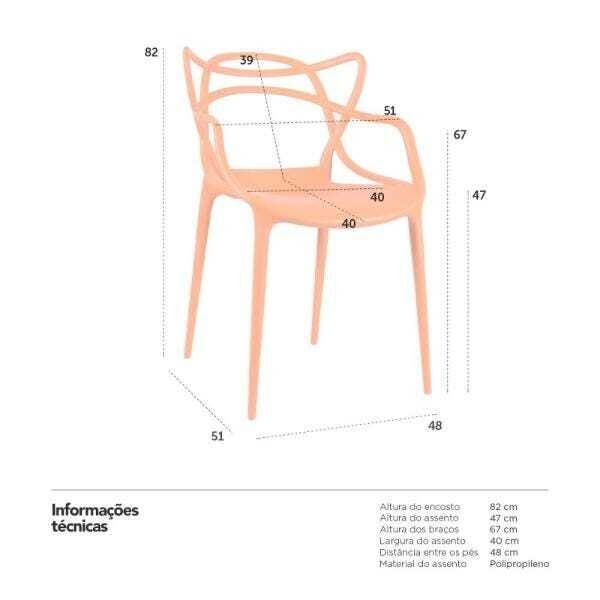 Kit 8 Cadeiras Masters Allegra - Laranja - 7