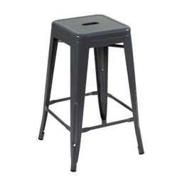 KIT - 2 x banquetas Iron Tolix - 66 cm - Industrial - Aço - Vintage - Cinza escuro - 2