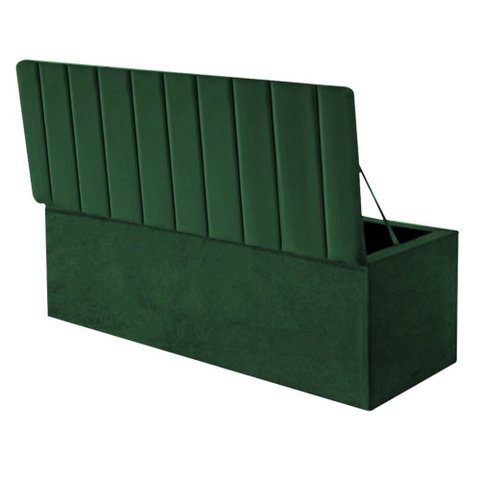 Calçadeira Baú Recamier Estofada Cama Queen 160cm Carla Suede Verde- Mabe Magazine