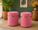 Ver imagem 4 de Puff Superior Rose Gold, Cor Rosa Antigo Veludo - Let Móveis