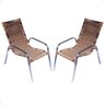 Kit 2 Cadeiras de Alumínio para Área Externa Fortaleza Fibra Sintética Artesanal Cor:cappuccino - 1
