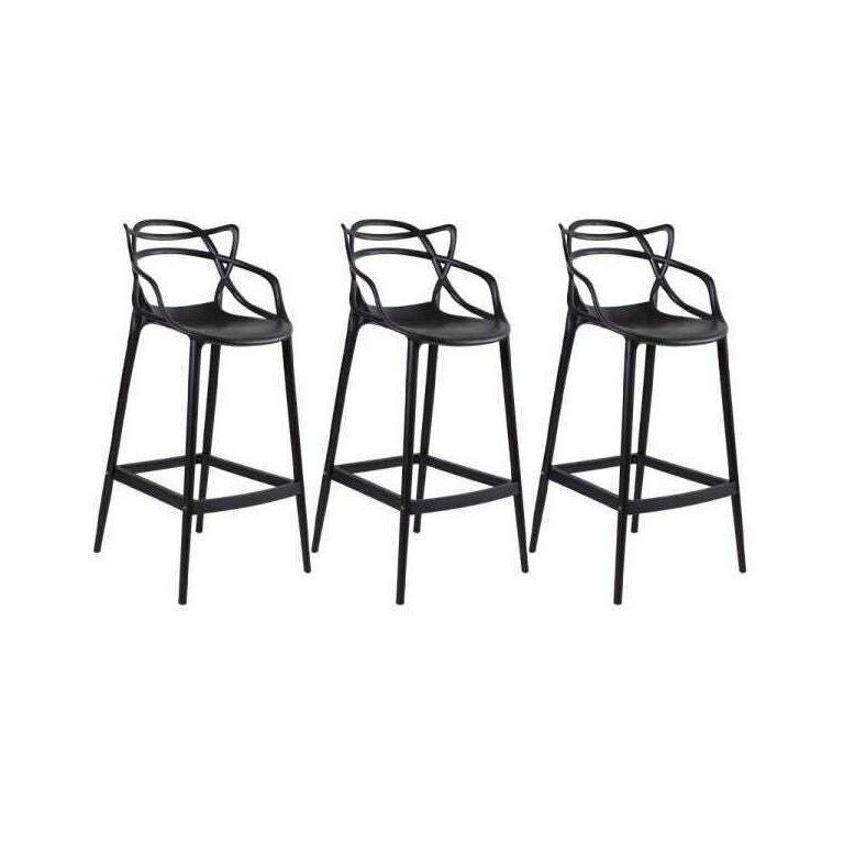 KIT - 3 x Banquetas altas Masters Allegra - Preto