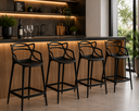 Ver imagem 3 de Kit - 4 X Banquetas Altas Masters Allegra - Preto