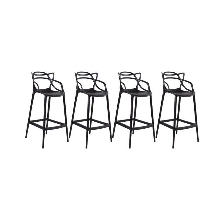 KIT - 4 x Banquetas altas Masters Allegra - Preto