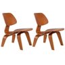 Kit 2 Cadeiras Charles Eames Lcw - Poltrona Lounge - Madeira Escura - 1