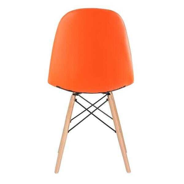 Kit 4 Cadeiras Eames Eiffel Botonê - Laranja - Base de Madeira Clara - 4