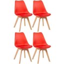 Ver imagem 1 de Kit 4 Cadeiras Estofadas Leda - Vermelho