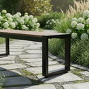 Ver imagem 6 de Banco de Jardim Steel de Madeira Plástica sem Encosto 150 Cm Cor Ipê