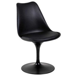 Cadeira Tulipa - Saarinen - Assento Plástico - Preto - 1