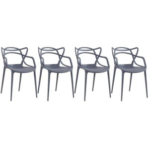 Kit 4 Cadeiras Masters Allegra - Cinza Escuro