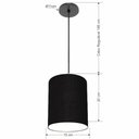 Ver imagem 2 de Lustre Luminária Pendente Vivare Free Lux Pe-4103pr Cúpula em Tecido 15x20cm