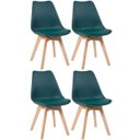 Ver imagem 1 de Kit 4 Cadeiras Estofadas Leda - Verde Escuro