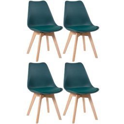 Kit 4 Cadeiras Estofadas Leda - Verde Escuro - 1