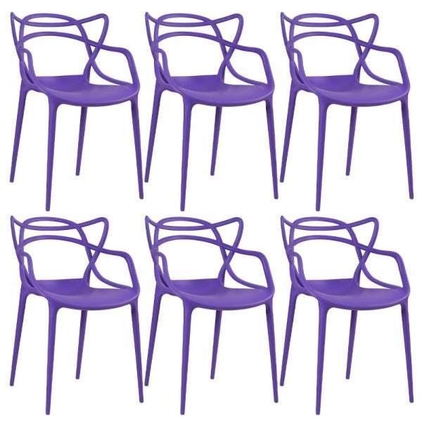 Kit 6 Cadeiras Masters Allegra - Roxo