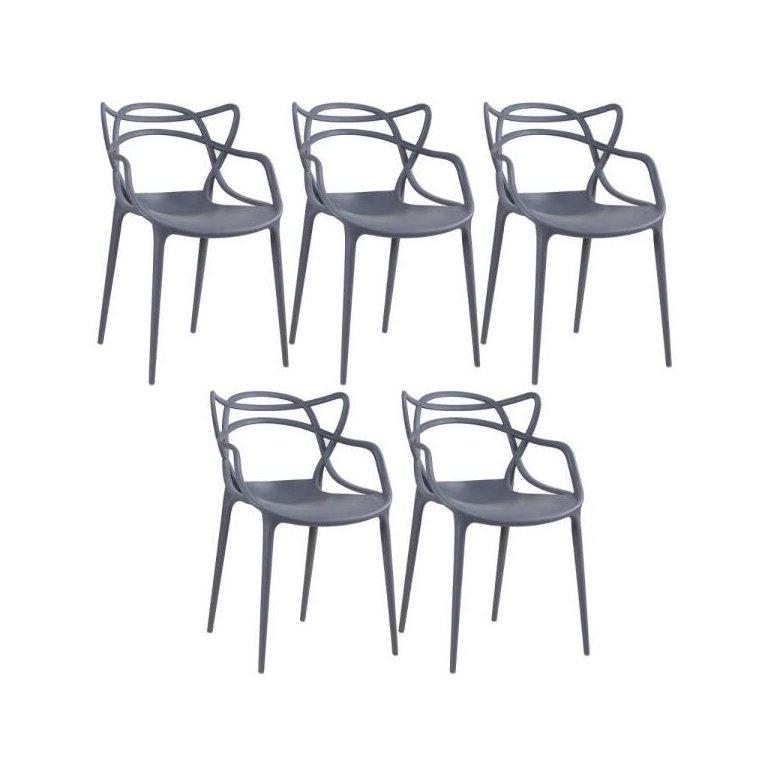 Kit 5 Cadeiras Masters Allegra - Cinza Escuro